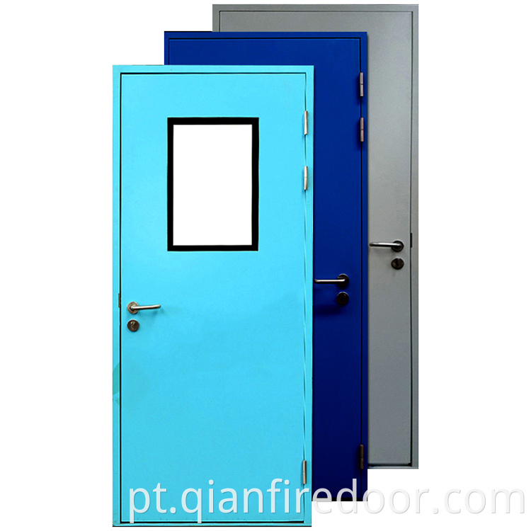 porta moderna da entrada principal com design peru nivelado com portas de aço classificadas contra incêndio para sala limpa de hospital